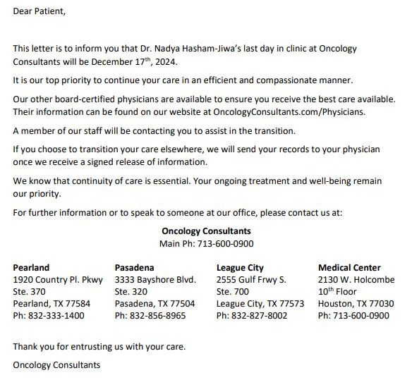 Hasham-Jiwa departure letter